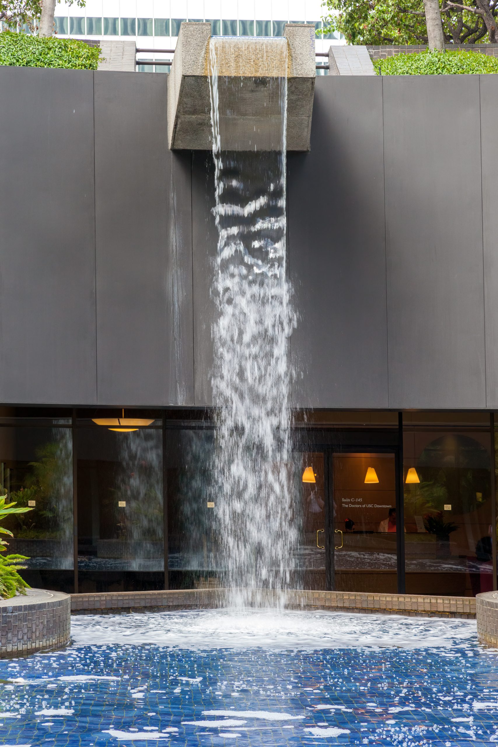 LOS ANGELES, CALIFORNIA, USA – JULY 28 : Water garden in Los Ang LOS ANGELES, CALIFORNIA, USA - JULY 28 : Water garden in Los Angeles California on July 28, 2011